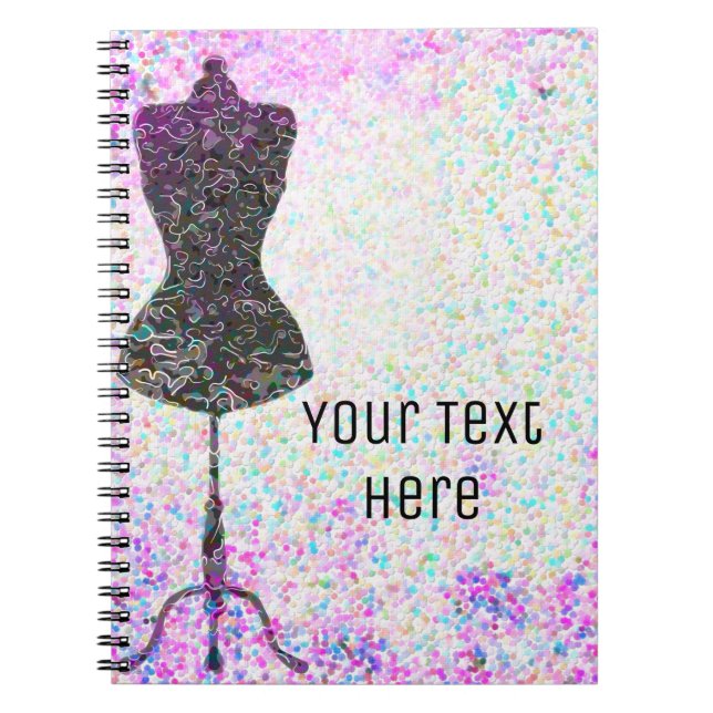 Cuaderno Moda Confetti Mannequin Moderno Personalizado (Frente)