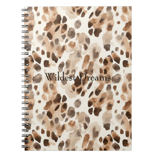 Cuaderno Moda Cream Brown Leopardo Animal Print (Frente)