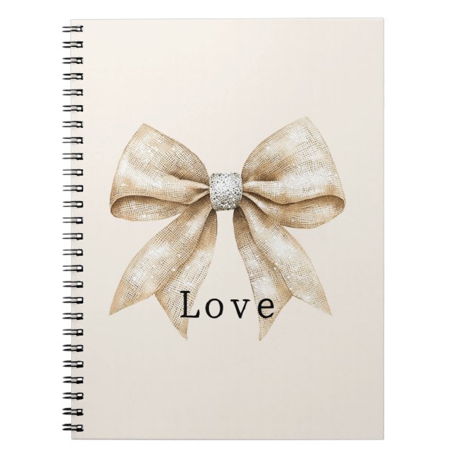 Cuaderno Moda Cream Silver Glam Bow Love (Frente)