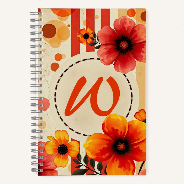 Cuaderno Moda de acuarela con alteración floral vibrante Mo (Anverso)