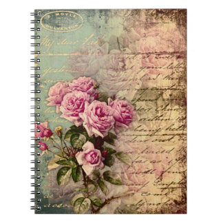 Cuaderno Moda de campo francesa, chic y shabby, rosas rosad