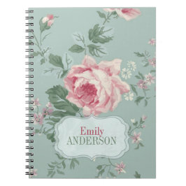 Cuaderno Moda de época rosa personalizada