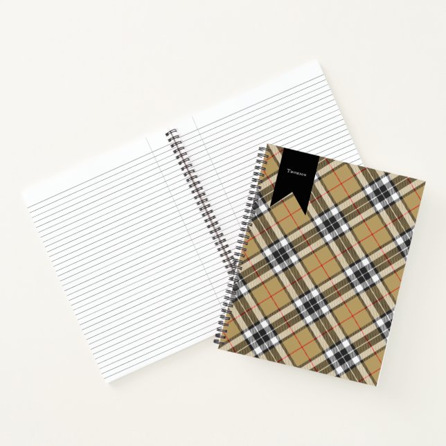 Cuaderno Moda de la familia Thomson Camel Tartan Plaid Patt (Interior)