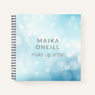 Cuaderno Moda de lujo azul bokeh personalizado