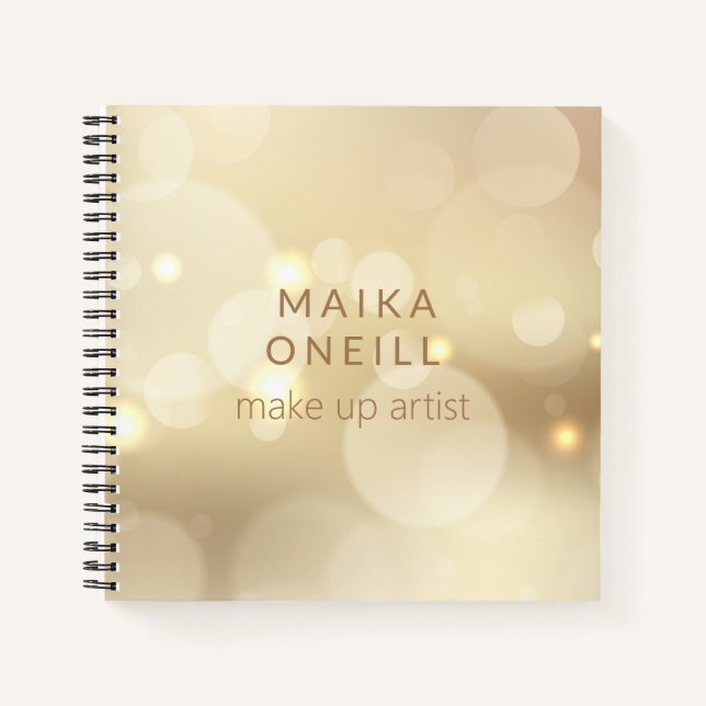 Cuaderno Moda de lujo champagne Gold Bokeh personalizado (Anverso)