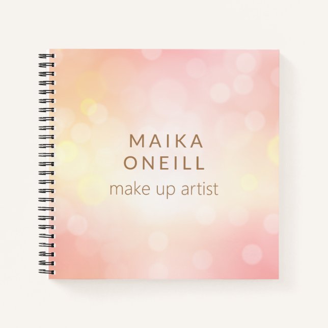 Cuaderno Moda de lujo color rosa bokeh personalizado (Anverso)
