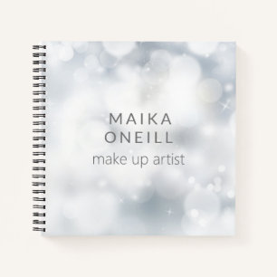 Cuaderno Moda de lujo plata bokeh personalizado