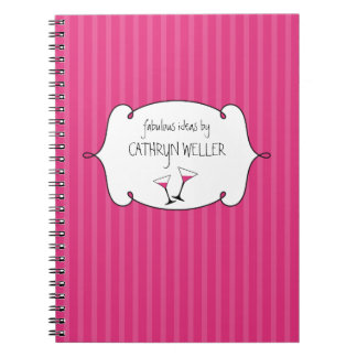 Cuaderno Moda de martini rosa rayas idea fabulosa diario