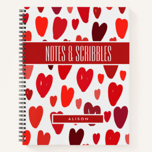 Cuaderno Moda de moda BOHO Red Hearts Asunto