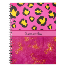 Cuaderno Moda de moda para animales con leopardo rosa