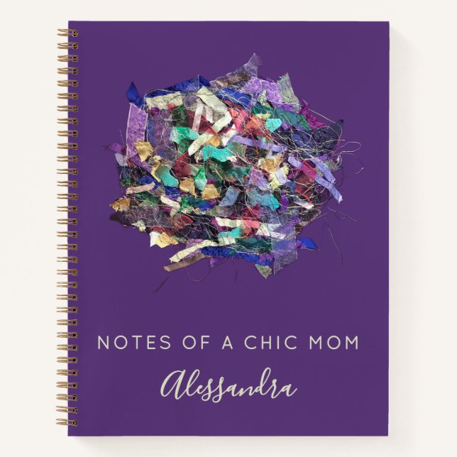 Cuaderno Moda de nombre personalizado que la mamá señala mo (Anverso)