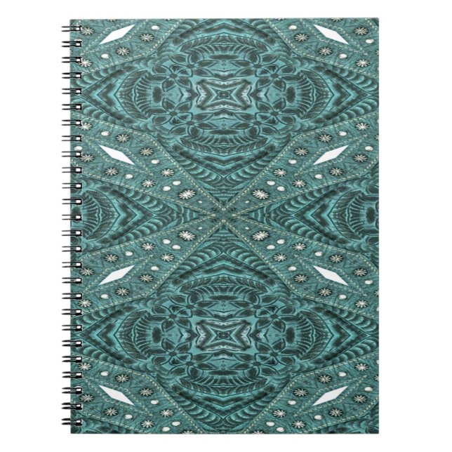 Cuaderno Moda de Western Country Verde azulado de cuero tur (Frente)