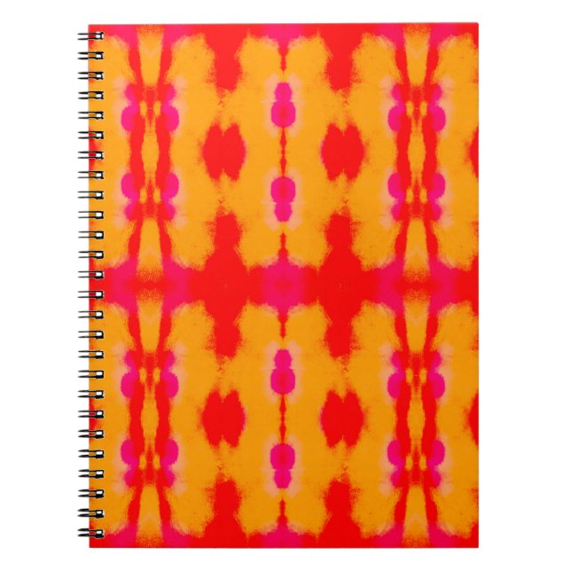 Cuaderno Moda del Boho Rojo. Alfombra persa. Capa de acuare (Frente)