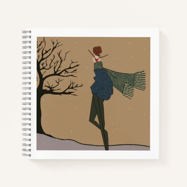 Cuaderno Moda del clima de nieve en vacaciones de invierno (Anverso)
