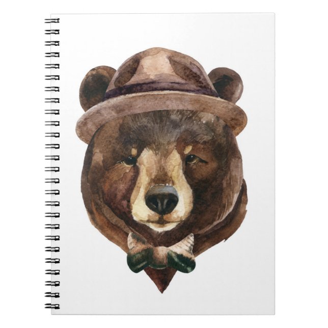 Cuaderno Moda del oso de la acuarela (Frente)