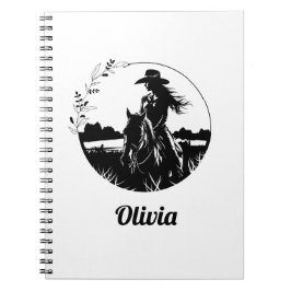 Cuaderno Moda del país Vaquera de Caballo Personalizada Occ