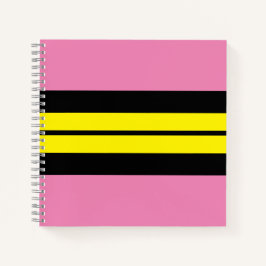 Cuaderno Moda divertida deportiva franjas de Carreras negra