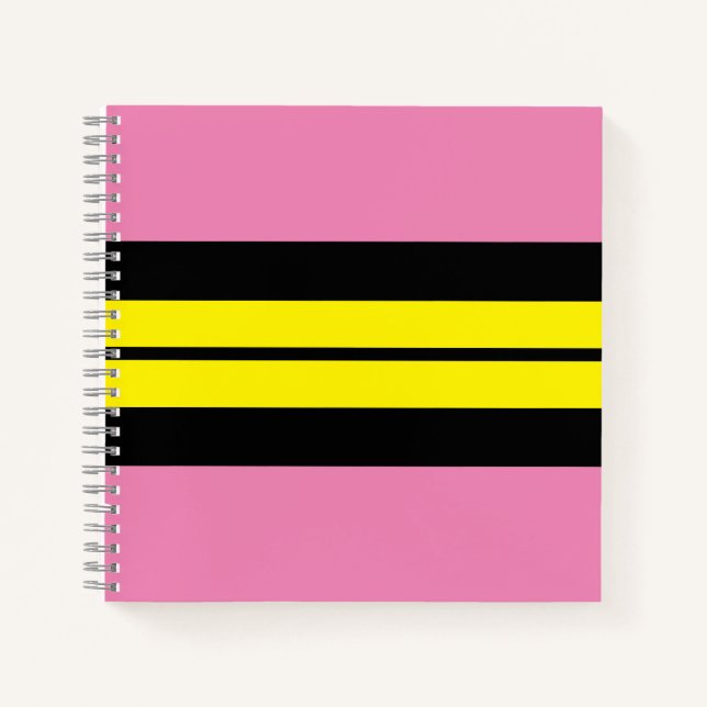 Cuaderno Moda divertida deportiva franjas de Carreras negra (Anverso)