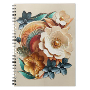 Cuaderno Moda, elegancia Cremas y textura floral de cuero