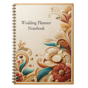 Cuaderno Moda, elegancia Cremas y textura floral de cuero