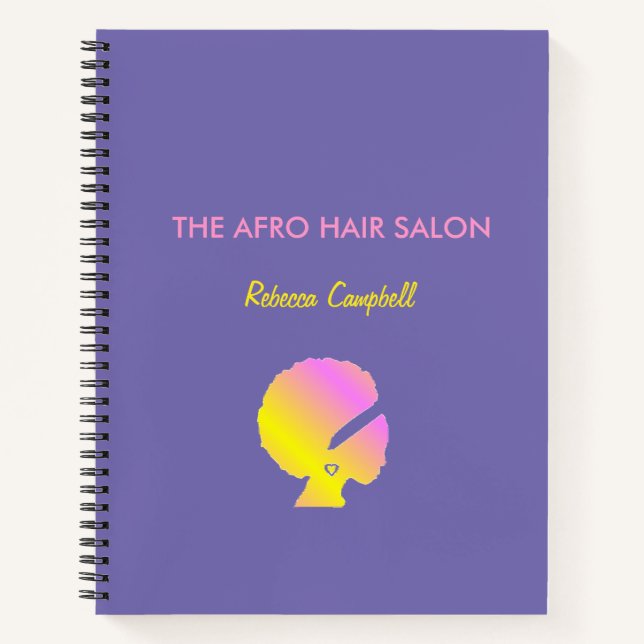 Cuaderno Moda elegante afro azul (Anverso)