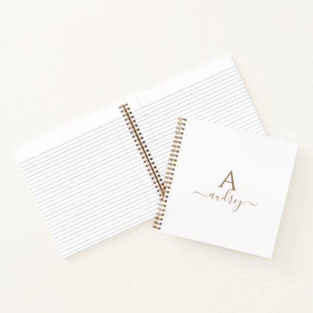 Cuaderno Moda  Elegante Firma Minimalista Monogramado (Interior)