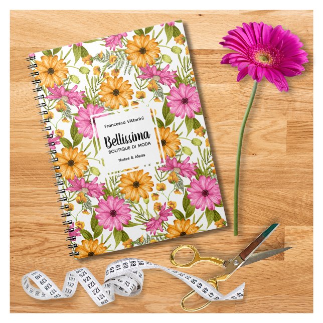 Cuaderno Moda Elegante Negocio Floral Amarillo Moderno (Subido por el creador)