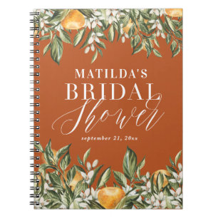 Cuaderno moda floral botánica con cítricos rusos