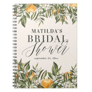 Cuaderno moda floral botánica con cítricos rusos 