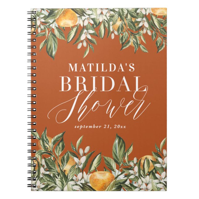 Cuaderno Moda floral botánica de cítricos rústicos (Frente)
