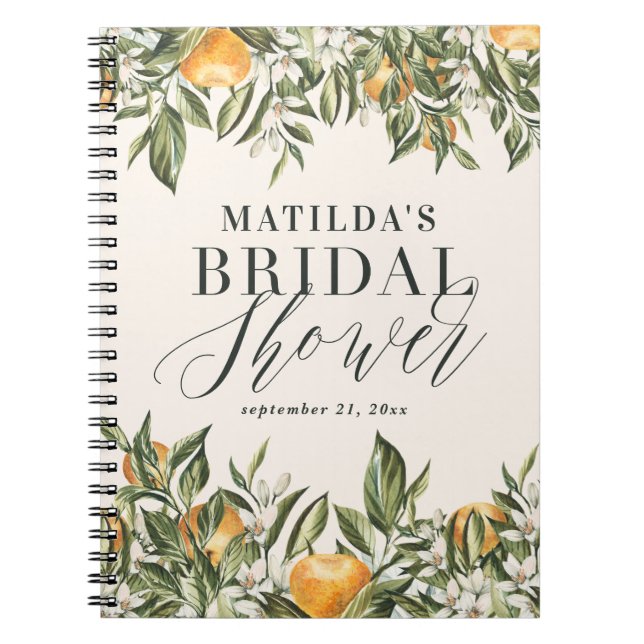 Cuaderno Moda floral botánica de cítricos rústicos (Frente)
