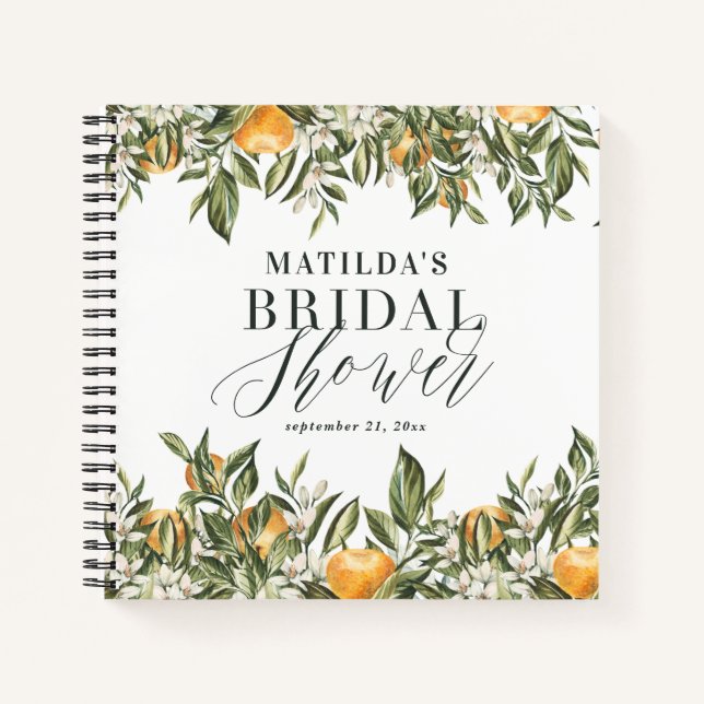 Cuaderno Moda floral botánica de cítricos rústicos (Anverso)