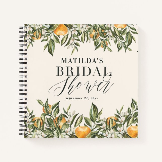 Cuaderno Moda floral botánica de cítricos rústicos  (Anverso)