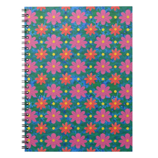Cuaderno Moda Flores de rangoli y bloc de notas en espiral  (Frente)