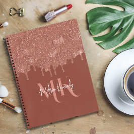 Cuaderno Moda Girly Brown Purpurina Dris Monograma con nomb