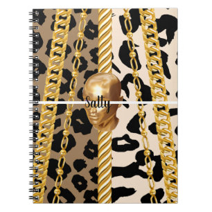 Cuaderno Moda Golden Wild Lujoso Girly Bday