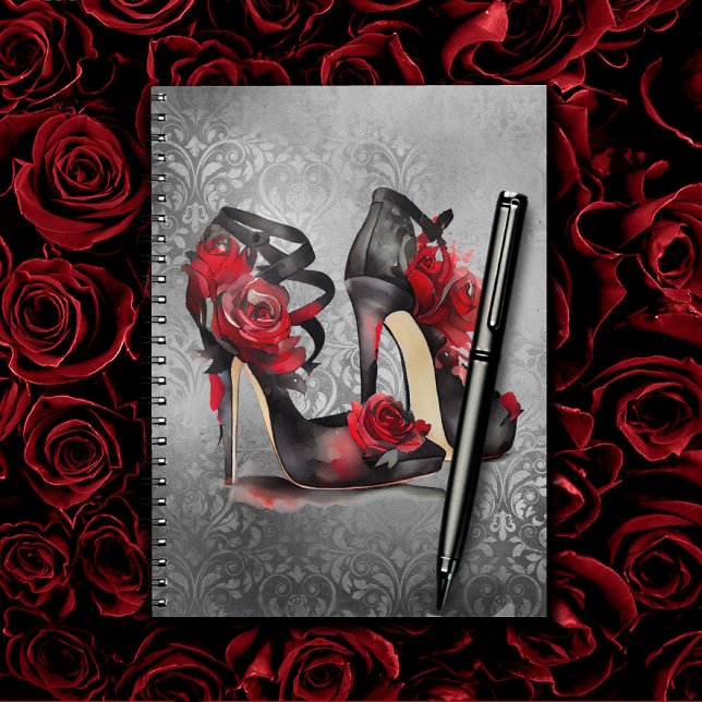 Cuaderno Moda gótica tacones de tacones de porra con Rosas  (Subido por el creador)