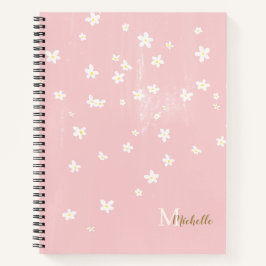 Cuaderno Moda Granja Amarilla Daisies Dulce Monograma Nota