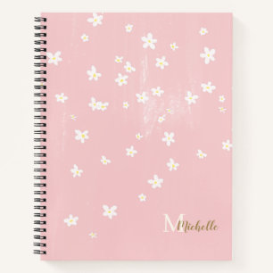 Cuaderno Moda Granja Amarilla Daisies Dulce Monograma Nota