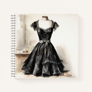 Cuaderno Moda LBD Victorian: Pequeño vestido negro en blanc
