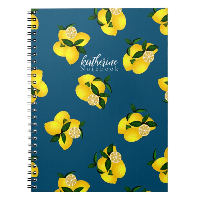 Cuaderno Moda limón Diseño Turquesa (Frente)