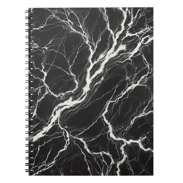 Cuaderno Moda Marble blanco y negro glamour (Frente)