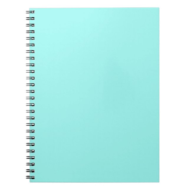Cuaderno moda minimalista giratoria aqua azul turquesa (Frente)