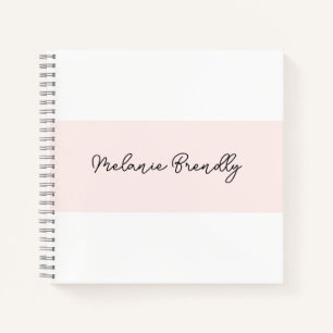 Cuaderno Moda Minimalista moderna Rubor rosa blanco