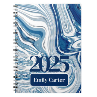 Cuaderno Moda minimalista Olas del océano Acuarela Natación