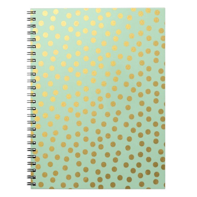 Cuaderno Moda Mint Gold Confetti Dots (Frente)