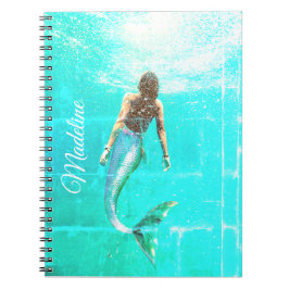 Cuaderno Moda moderna del océano azul de verano de Sirena