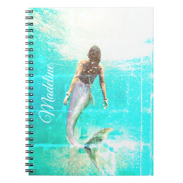 Cuaderno Moda moderna del océano azul de verano de Sirena (Frente)