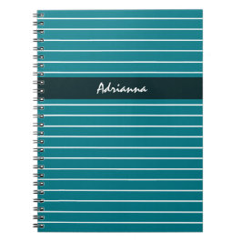 Cuaderno Moda moderna, franjas Verde azuladas delgadas con 