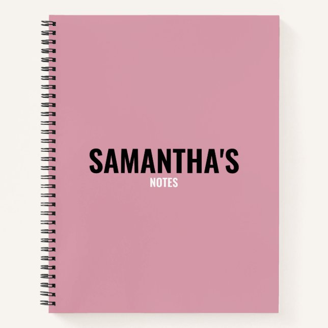 Cuaderno Moda moderna rosa y blanco (Anverso)